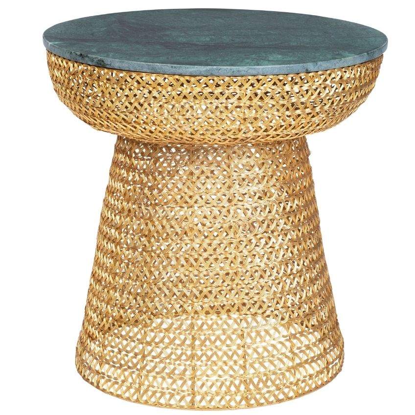 Zlatý kovový konferenční stolek DUTCHBONE GAURI 47