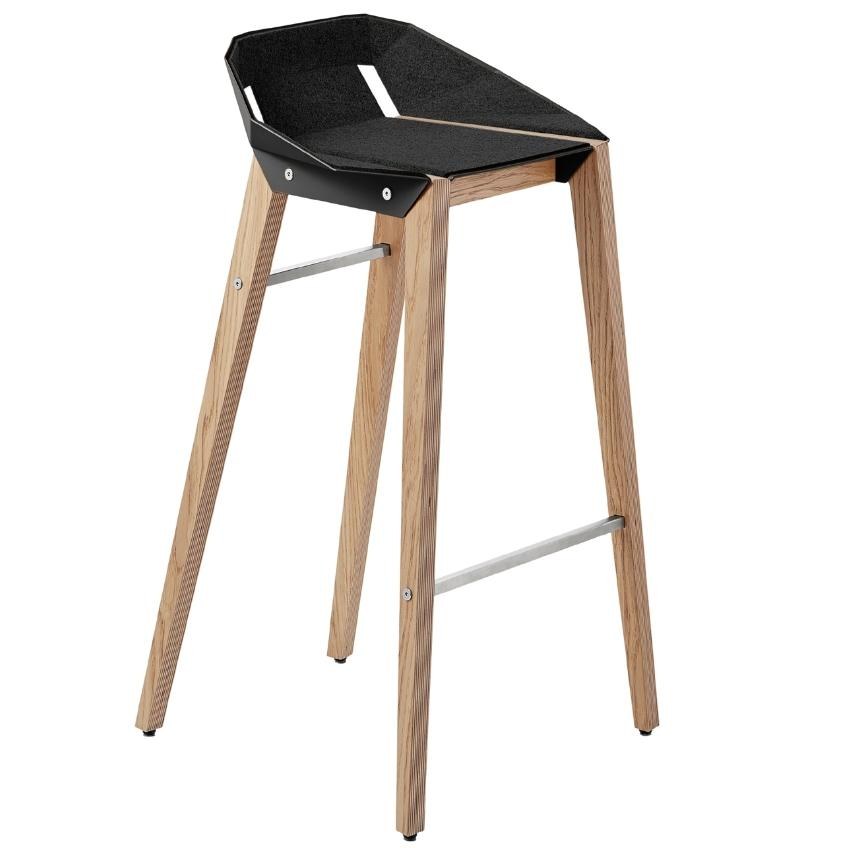 Černá plstěná barová židle Tabanda DIAGO s