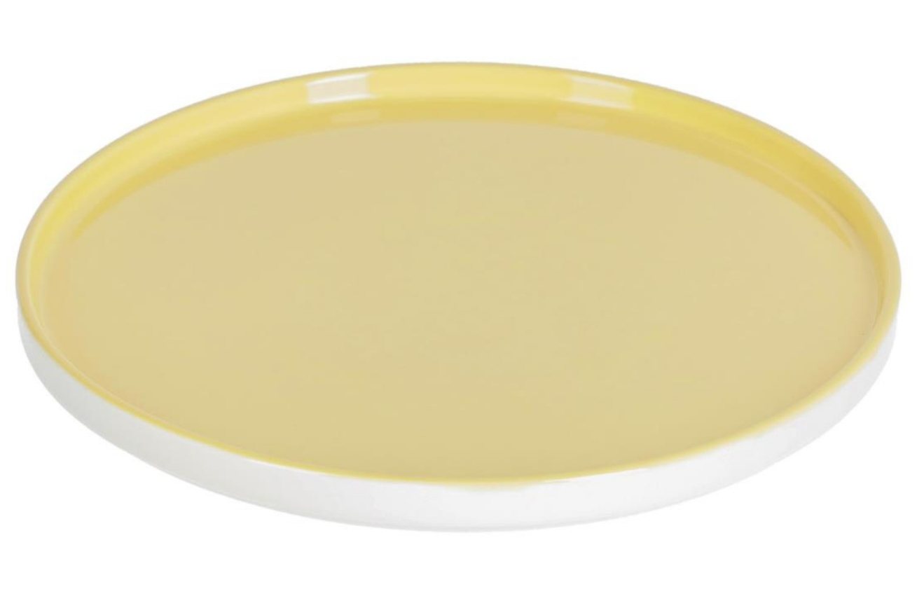 Žlutý porcelánový talíř Kave Home