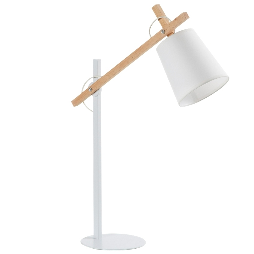 Bílá bavlněná stolní lampa Kave