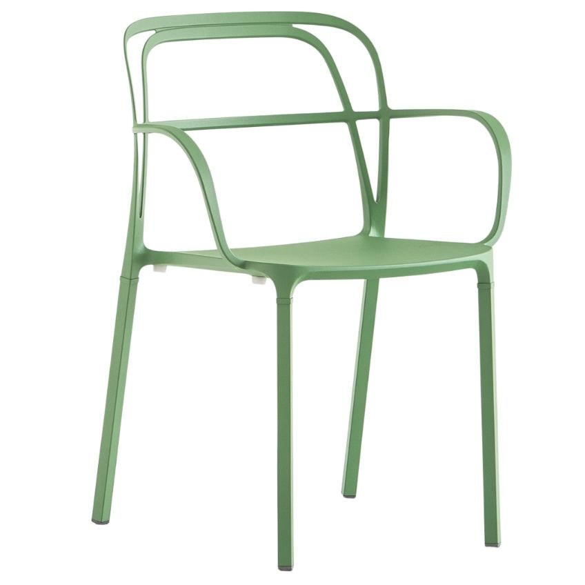 Pedrali Zelená kovová jídelní židle