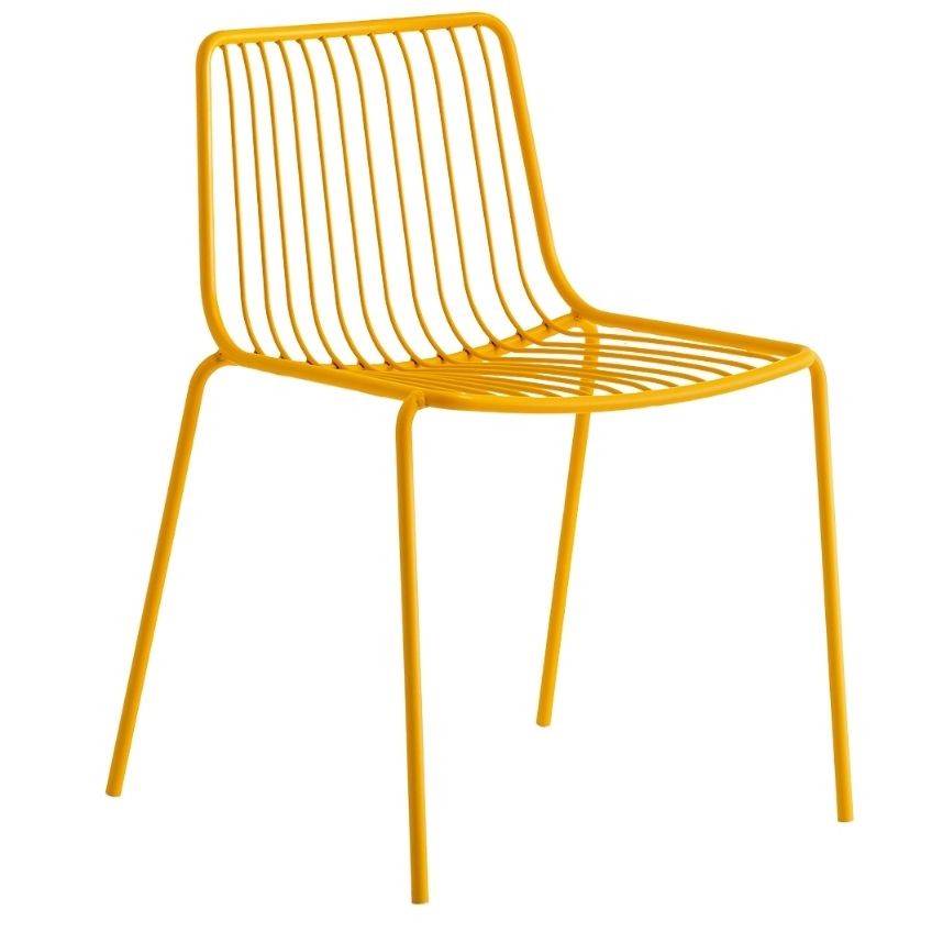 Pedrali Žlutá kovová jídelní židle Nolita