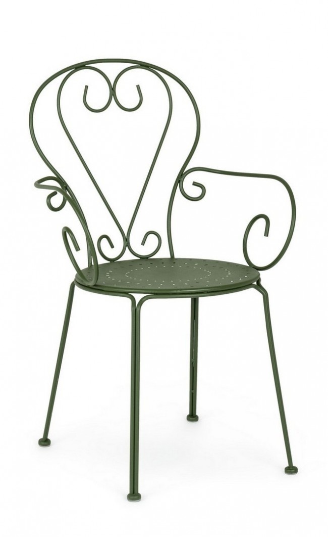 BIZZOTTO Zahradní kovová židle ETIENNE zelená