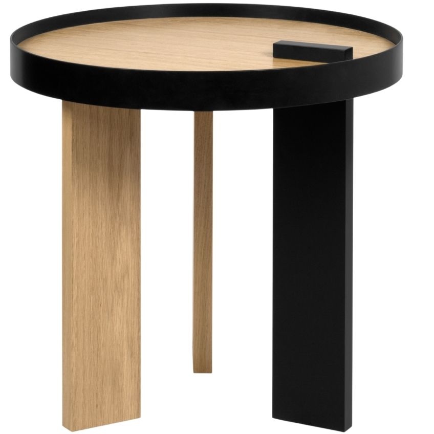 Černý dubový odkládací stolek TEMAHOME Bruno