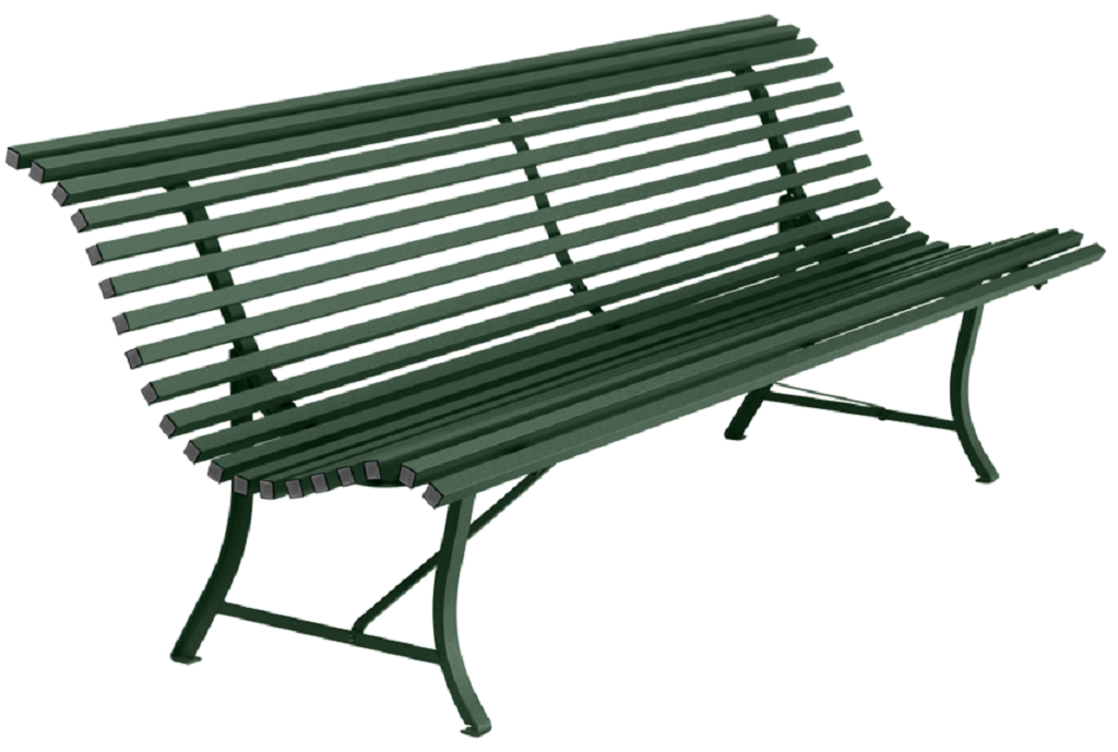 Tmavě zelená kovová lavice Fermob