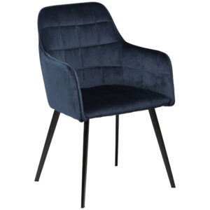​​​​​Dan-Form Modrá sametová jídelní židle DAN-FORM