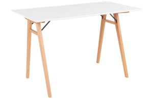 Nordic Living Bílý dřevěný pracovní stůl Vinay