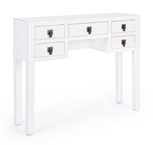BIZZOTTO bílý konzolový stolek PECHINO 80x95 cm