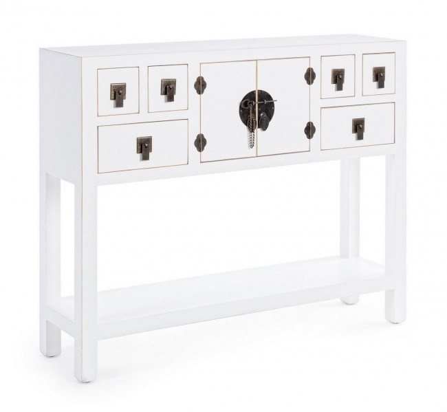 BIZZOTTO bílý konzolový stolek PECHINO 78x96 cm
