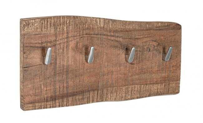 BIZZOTTO dřevěný věšák ELMER se čtyřmi háčky 20x45 cm
