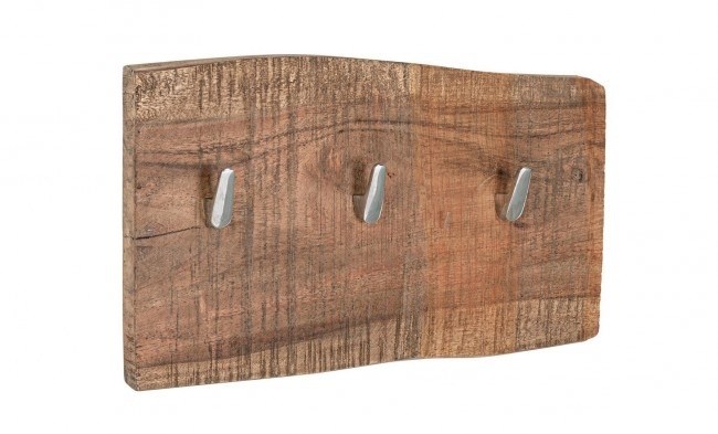 BIZZOTTO dřevěný věšák ELMER se třemi háčky 20x29 cm