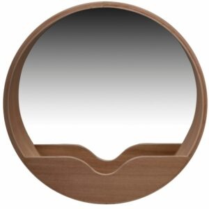 Dřevěné závěsné zrcadlo ZUIVER ROUND WALL