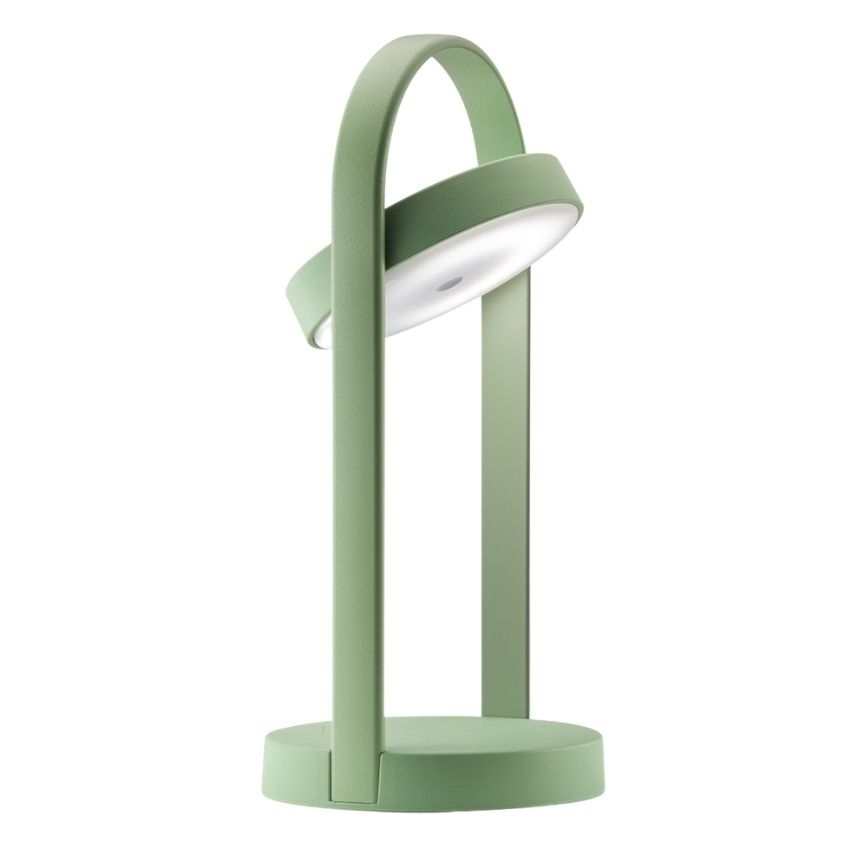 Zelená kovová bezdrátová stolní LED lampa