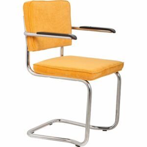 Žlutá manšestrová jídelní židle ZUIVER RIDGE