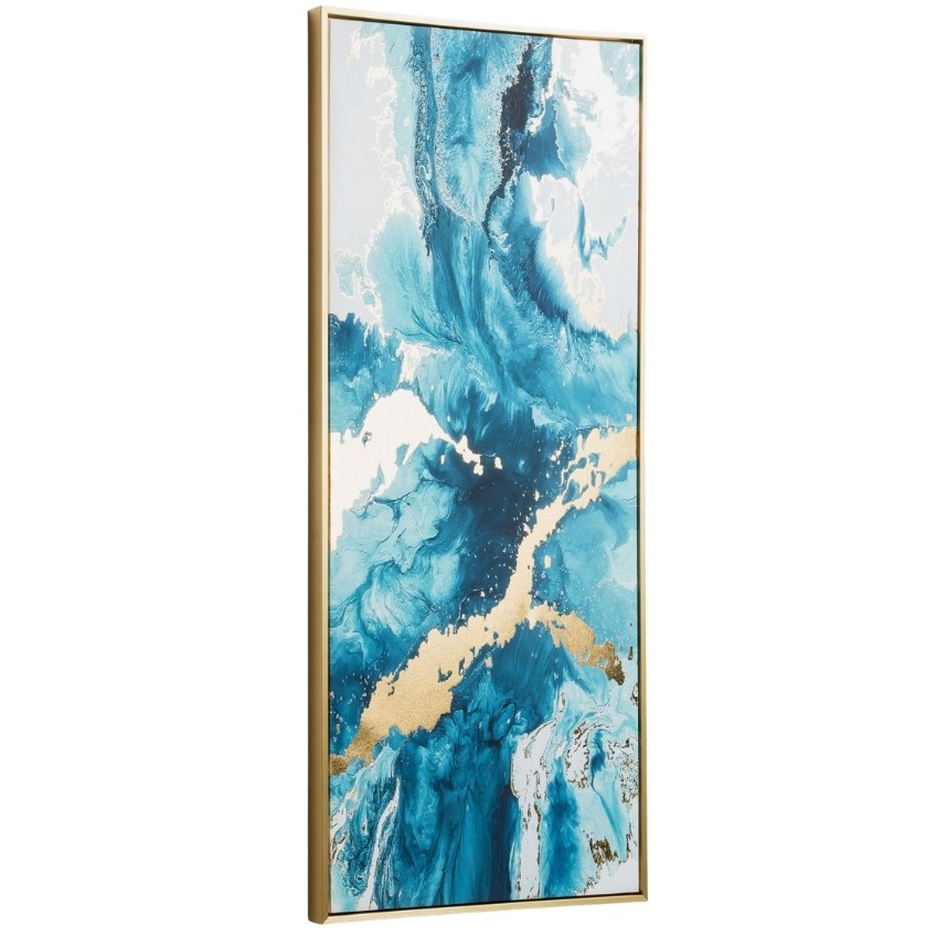 Modro zlatý abstraktní obraz Kave Home Iconic