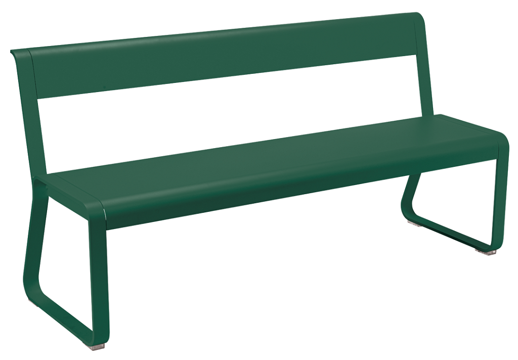 Tmavě zelená kovová lavice