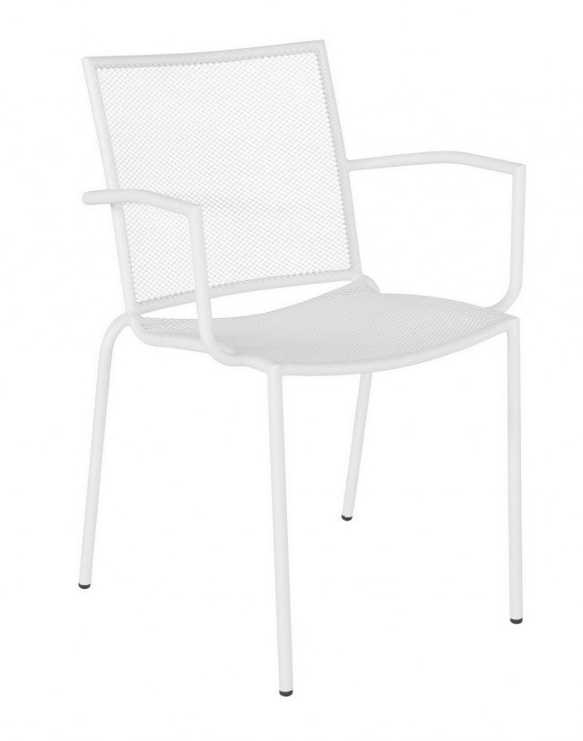 BIZZOTTO Zahradní kovová židle CIRCE bílá s područkami