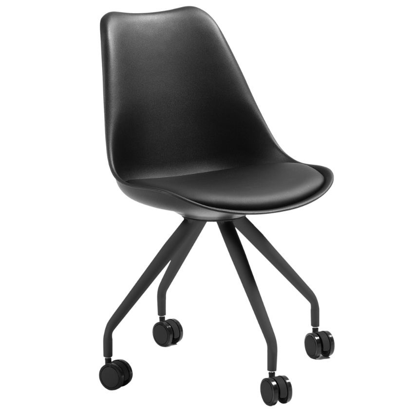 Černá koženková konferenční židle Kave