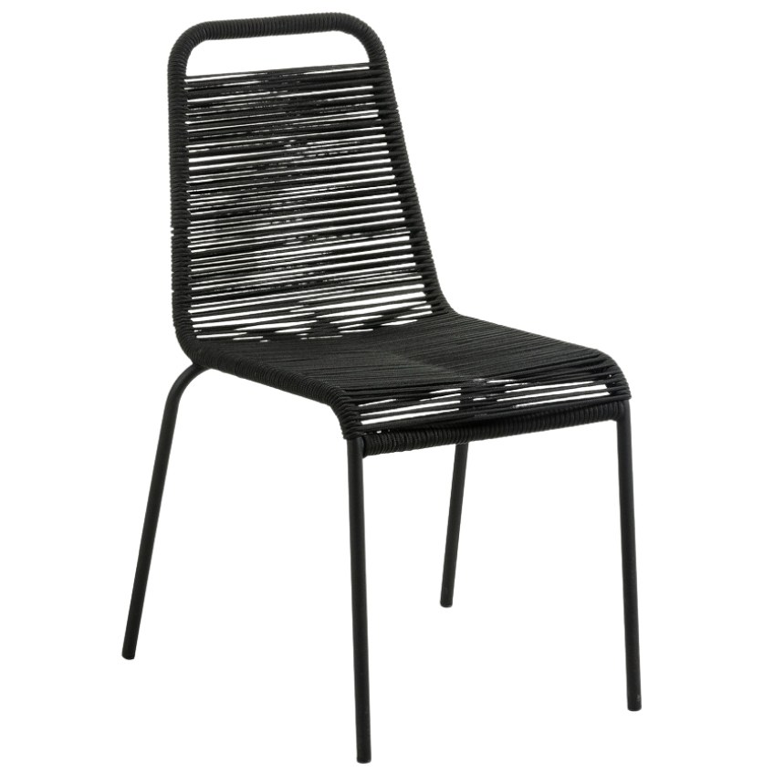 Černá pletená jídelní židle