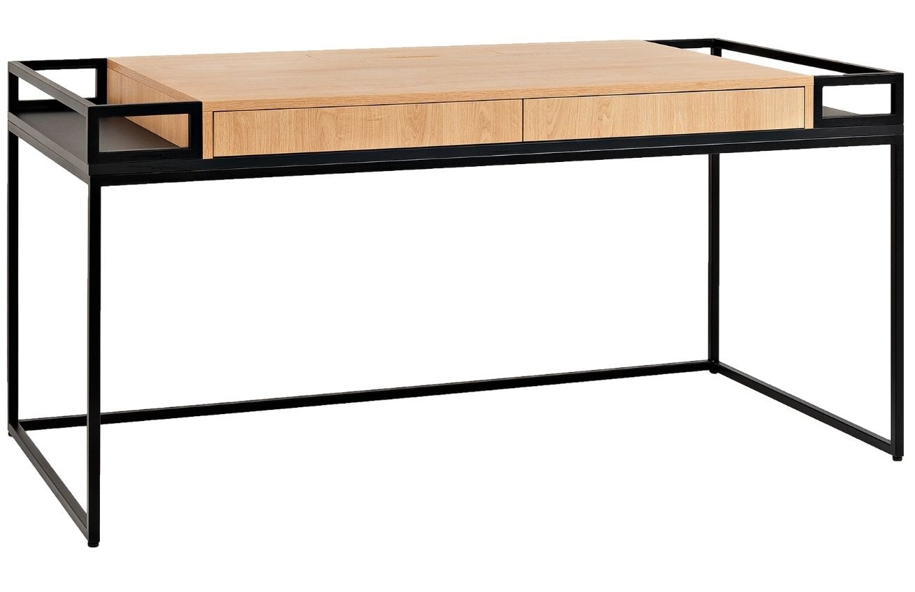 Nordic Design Černý kovový pracovní stůl Hugo 160