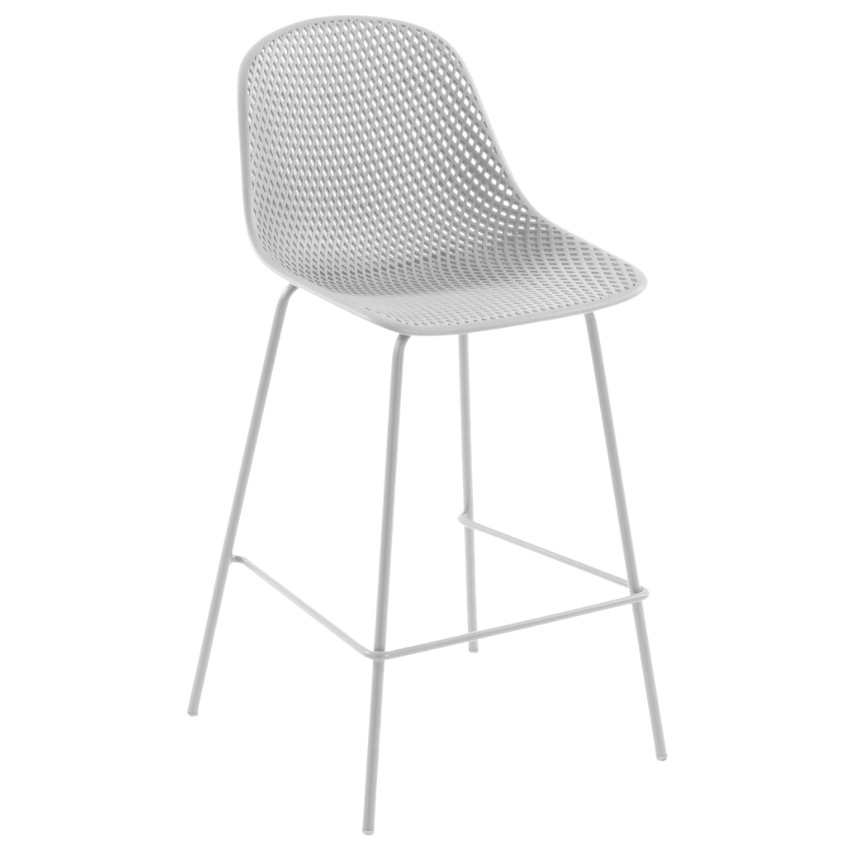 Bílá plastová barová židle Kave Home