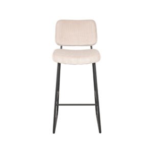 LABEL51 Barová židle NOAH bílý manšester 105cm