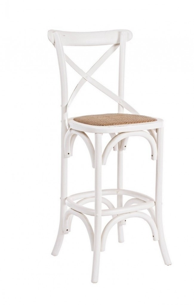 BIZZOTTO dřevěná barová židle CROSS bílá