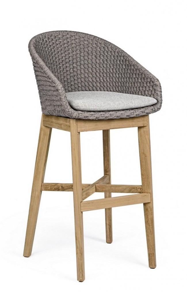 BIZZOTTO zahradní barová židle COACHELLA šedá