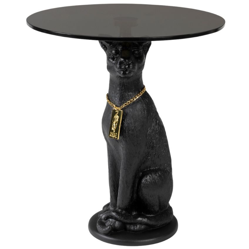 Černý odkládací stolek Bold Monkey Proudly Crowned Panther