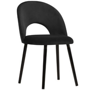 Černá sametová jídelní židle