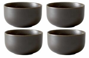 Set čtyř tmavě hnědo šedých porcelánových misek