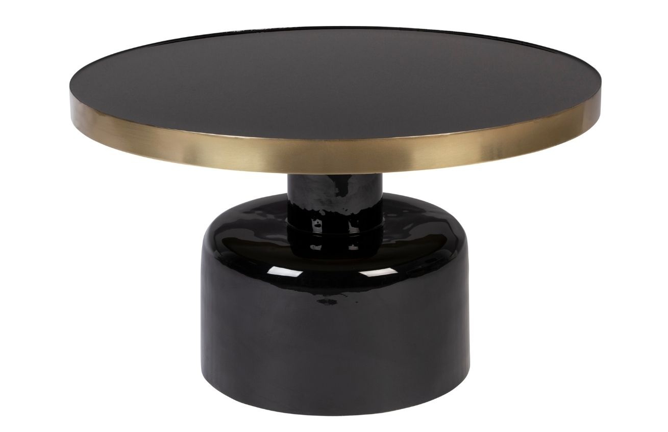 Černý kovový konferenční stolek