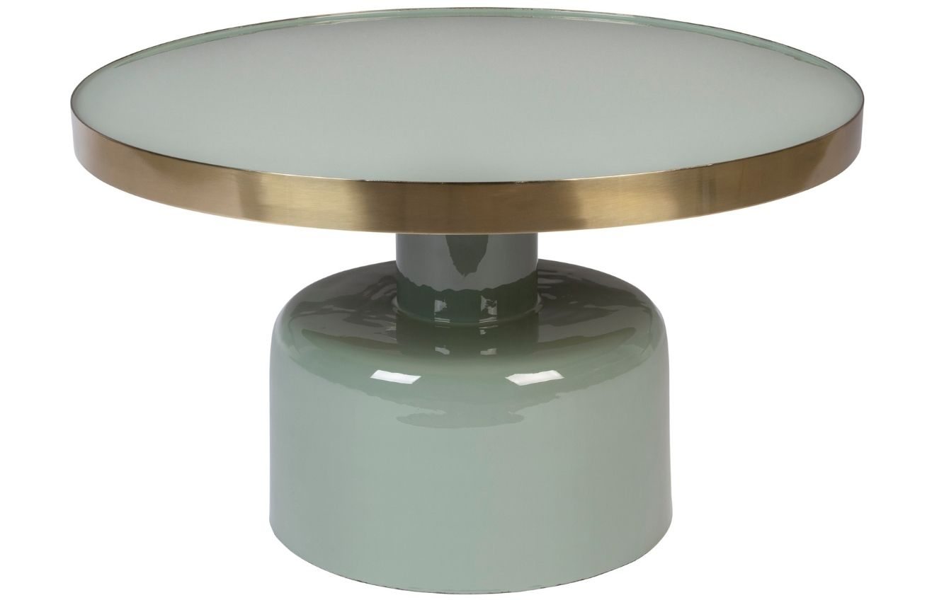 Zelený kovový konferenční stolek ZUIVER