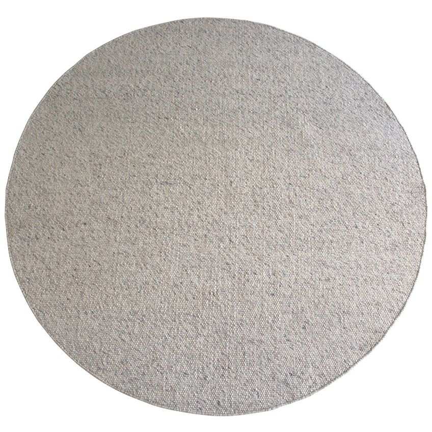 Béžový vlněný kulatý koberec ROWICO