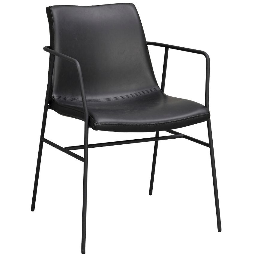 Černá koženková jídelní židle