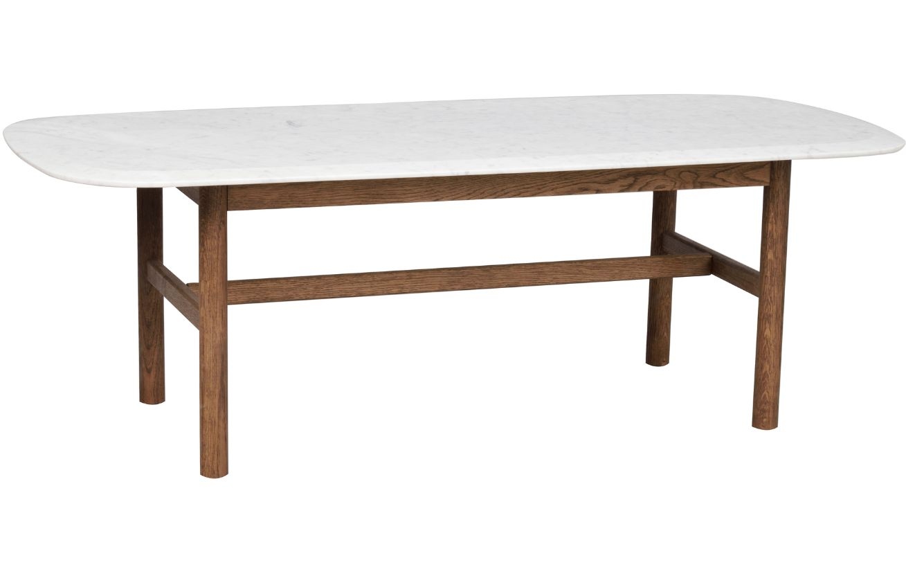 Bílý mramorový konferenční stolek ROWICO HAMMOND 135 x