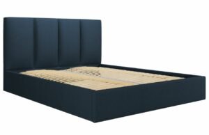 Modrá látková dvoulůžková postel MICADONI Pyla 180 x
