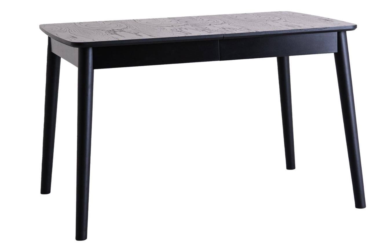 Nordic Design Černý dubový rozkládací jídelní stůl