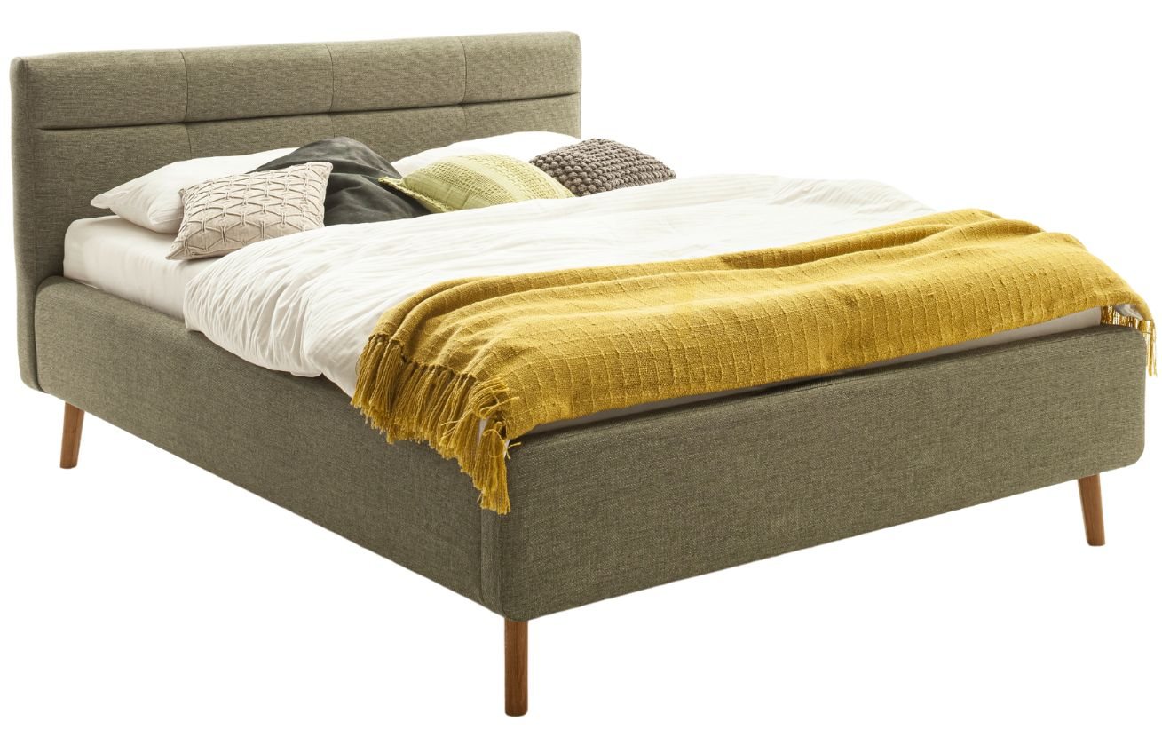 Zelená látková dvoulůžková postel Meise Möbel Lotte 160