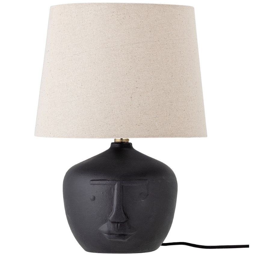 Černá terakotová stolní lampa