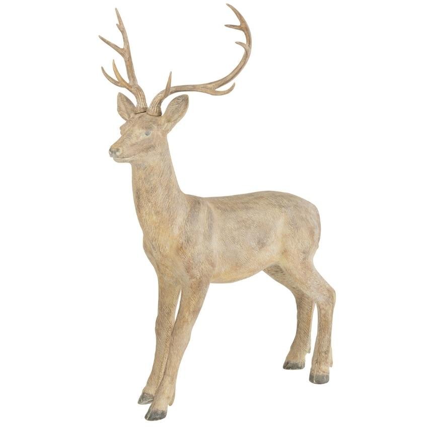 Hnědá vánoční dekorativní socha jelena J-Line