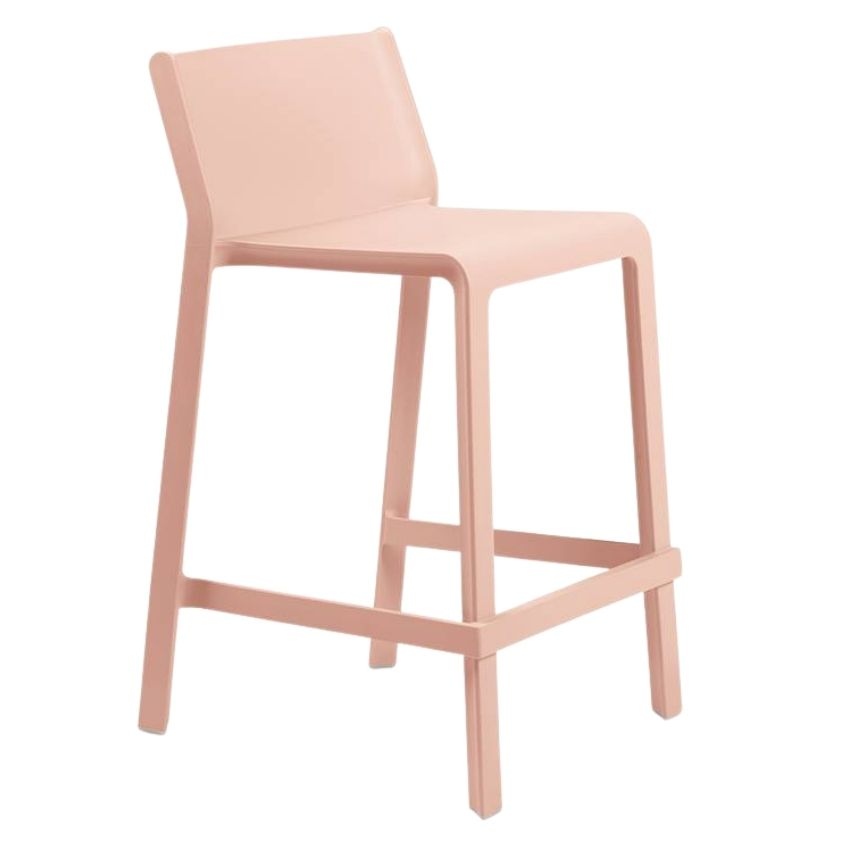 Nardi Lososově růžová plastová barová židle