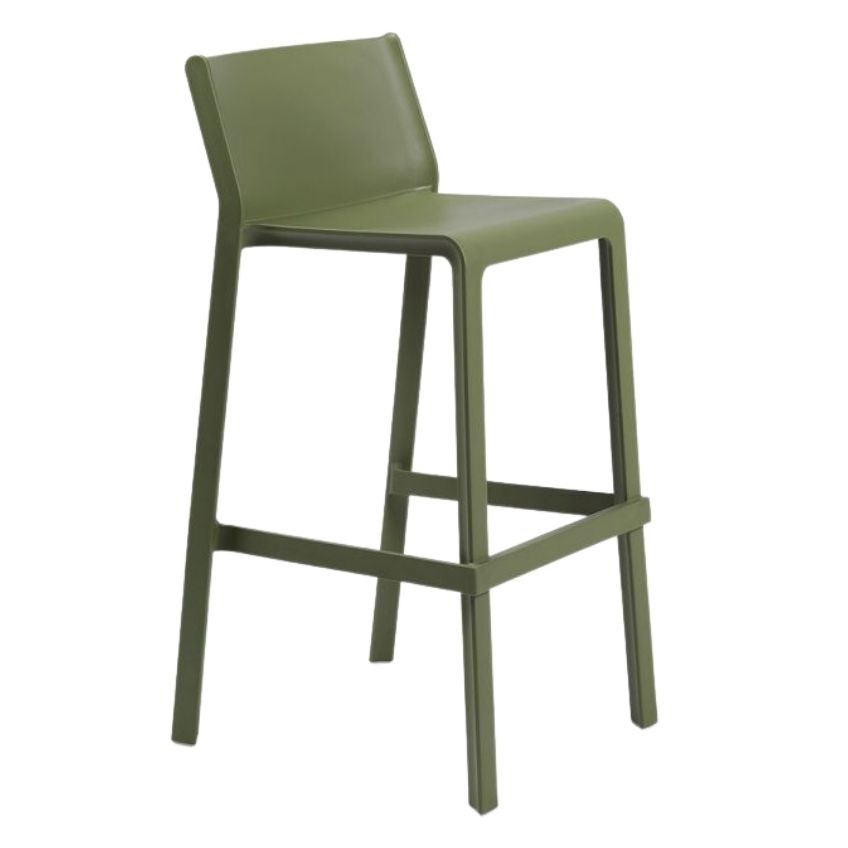 Nardi Zelená plastová barová židle