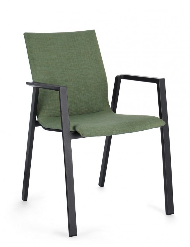 BIZZOTTO zahradní jídelní židle ODEON šedo-zelená