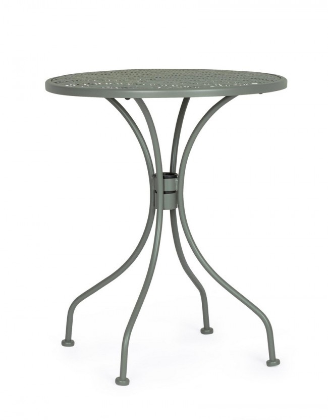 BIZZOTTO zahradní kovový stůl LIZETTE tmavě zelený ø60 cm
