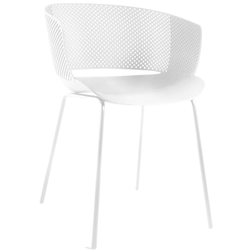 Bílá plastová zahradní židle Kave