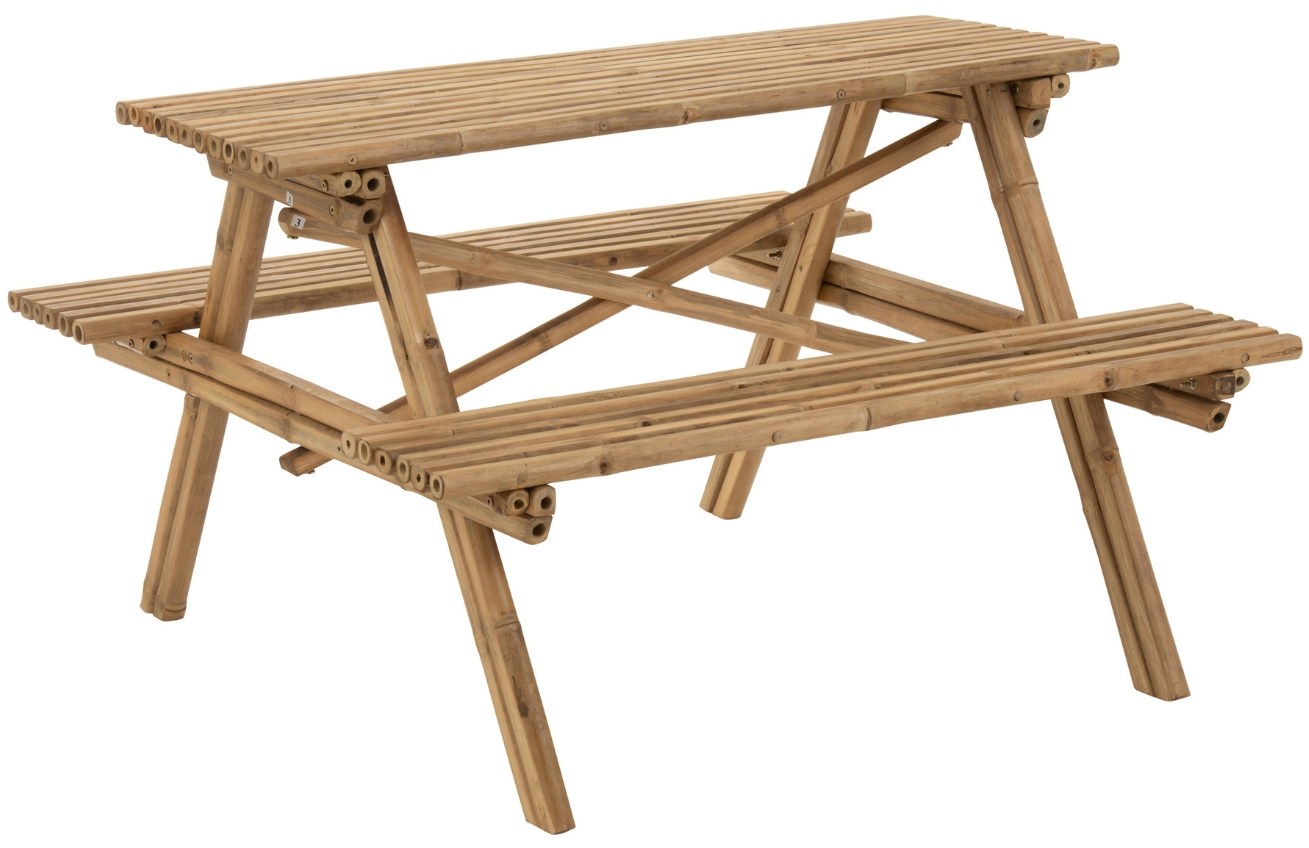 Bambusový zahradní stůl s lavicemi J-line Sahala
