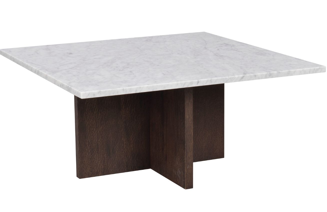 Bílý mramorový konferenční stolek ROWICO BROOKSVILLE 90 x