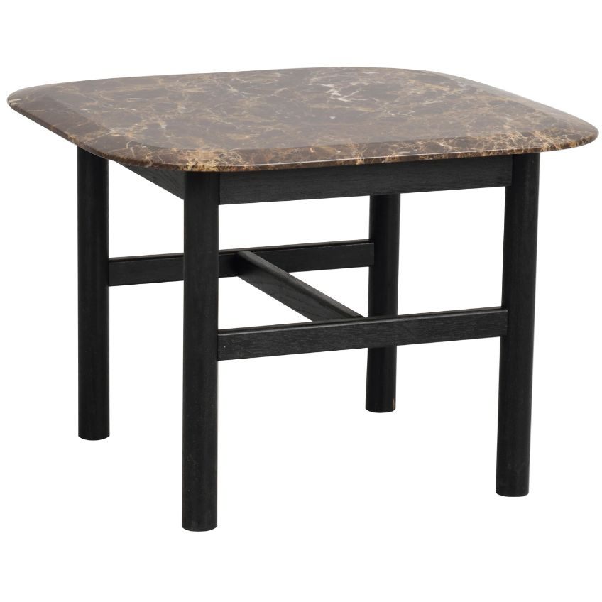 Hnědý mramorový konferenční stolek ROWICO HAMMOND 62 x 62
