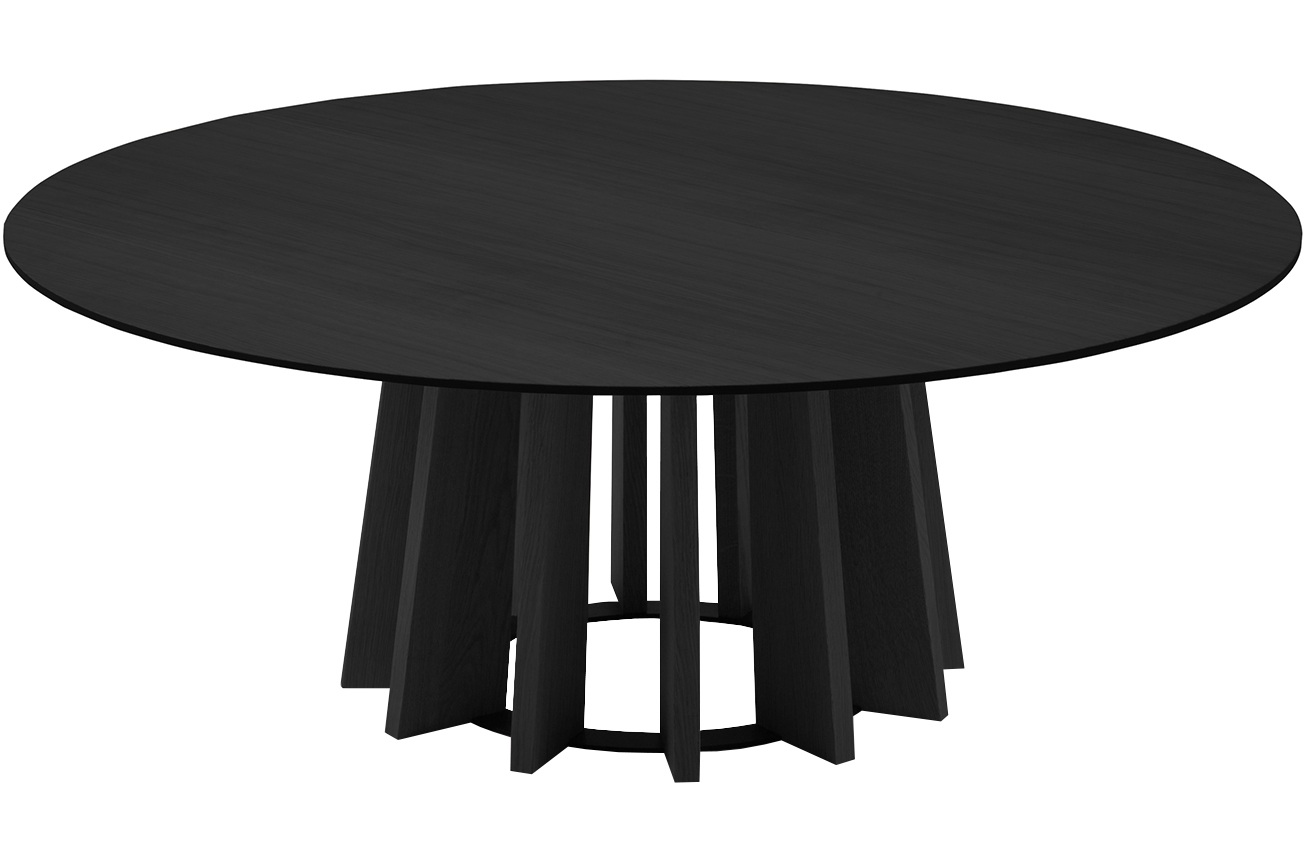 Černý dubový kulatý konferenční stolek Micadoni